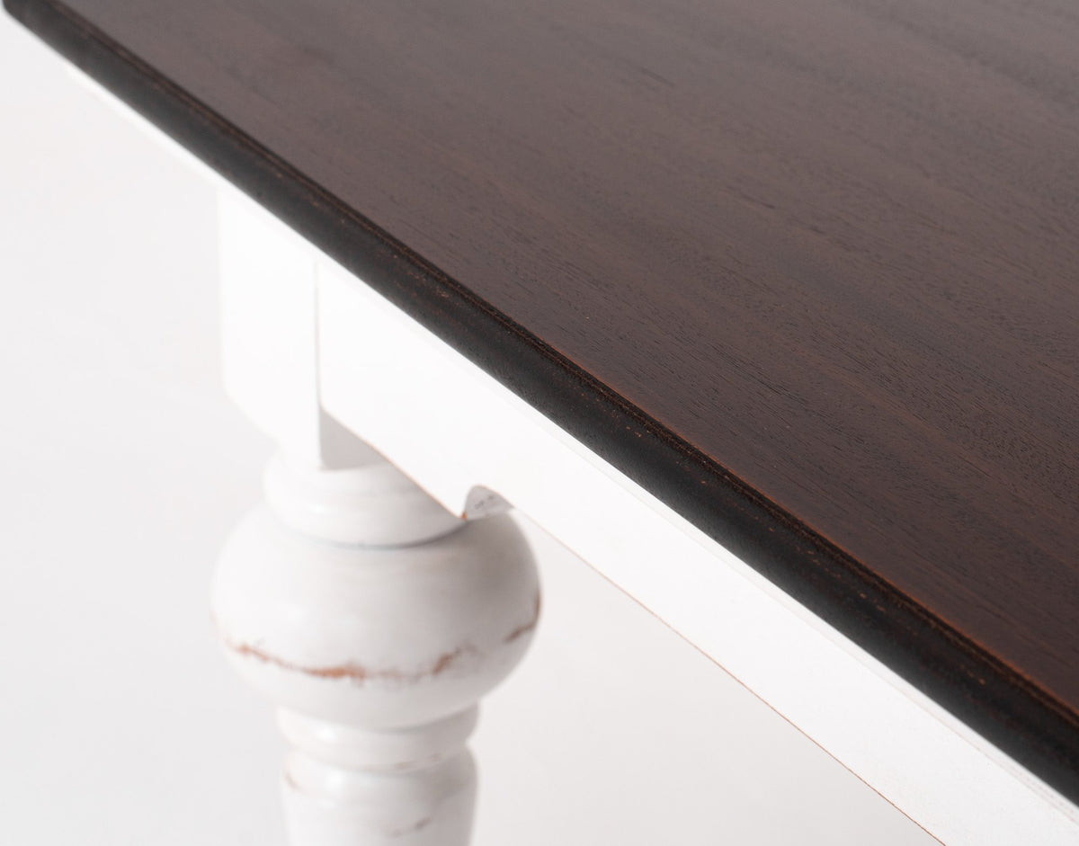 NovaSolo Provence Accent Square Coffee Table, White Distress & Deep Brown – view 4
