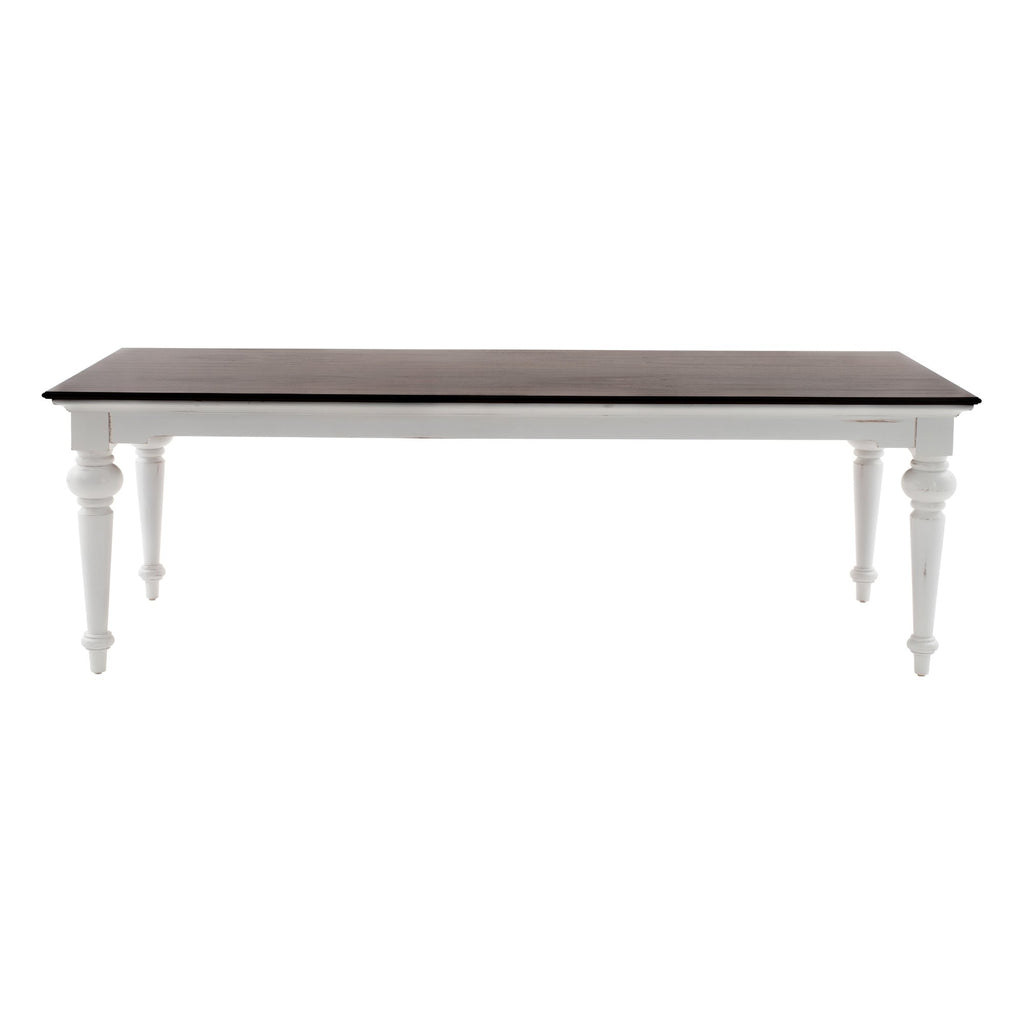 NovaSolo Provence Accent Dining Table 240, White Distress & Deep Brown