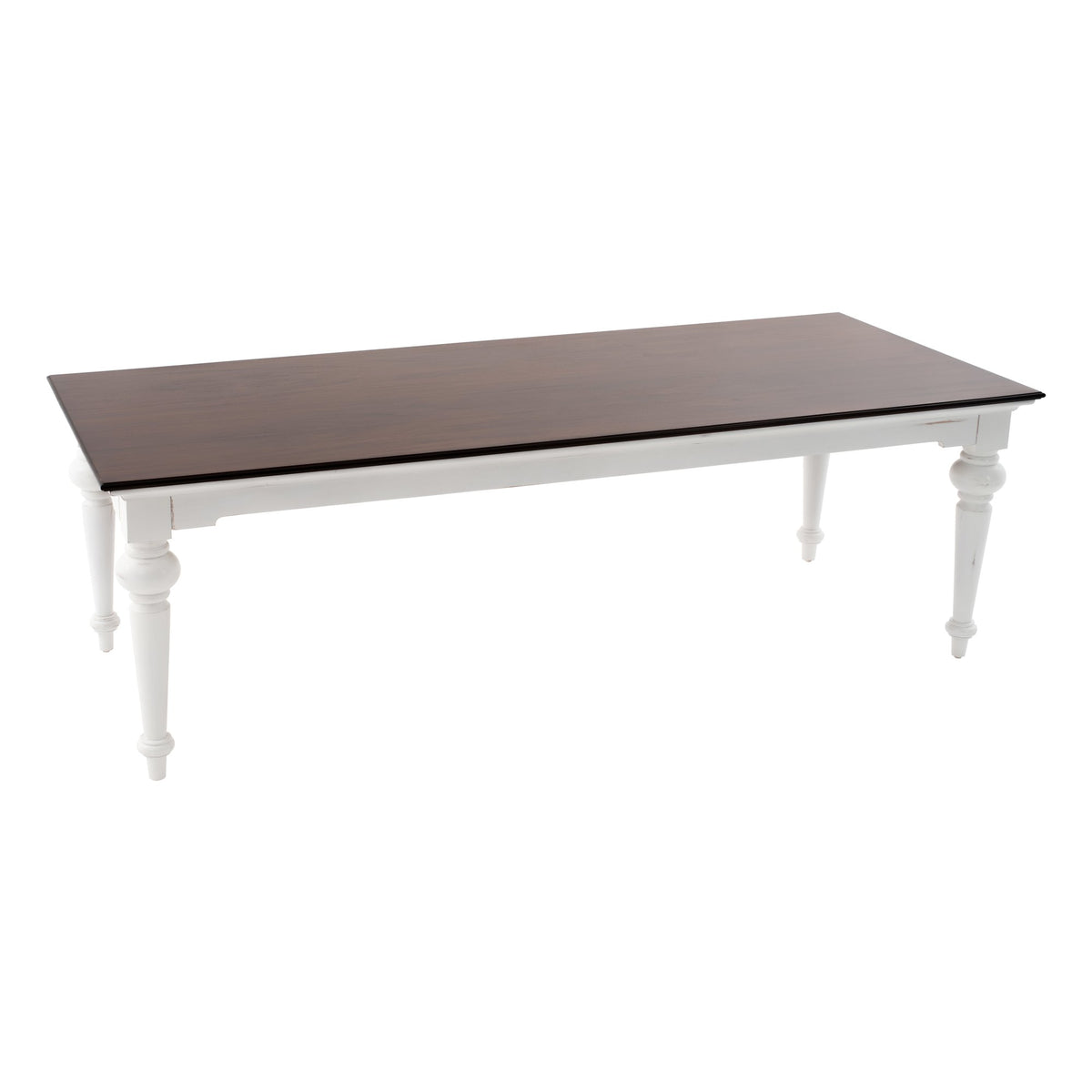 NovaSolo Provence Accent Dining Table 240, White Distress & Deep Brown – view 2