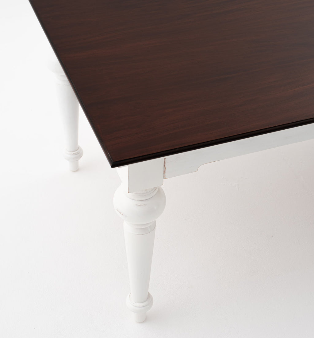 NovaSolo Provence Accent Dining Table 240, White Distress & Deep Brown – view 4