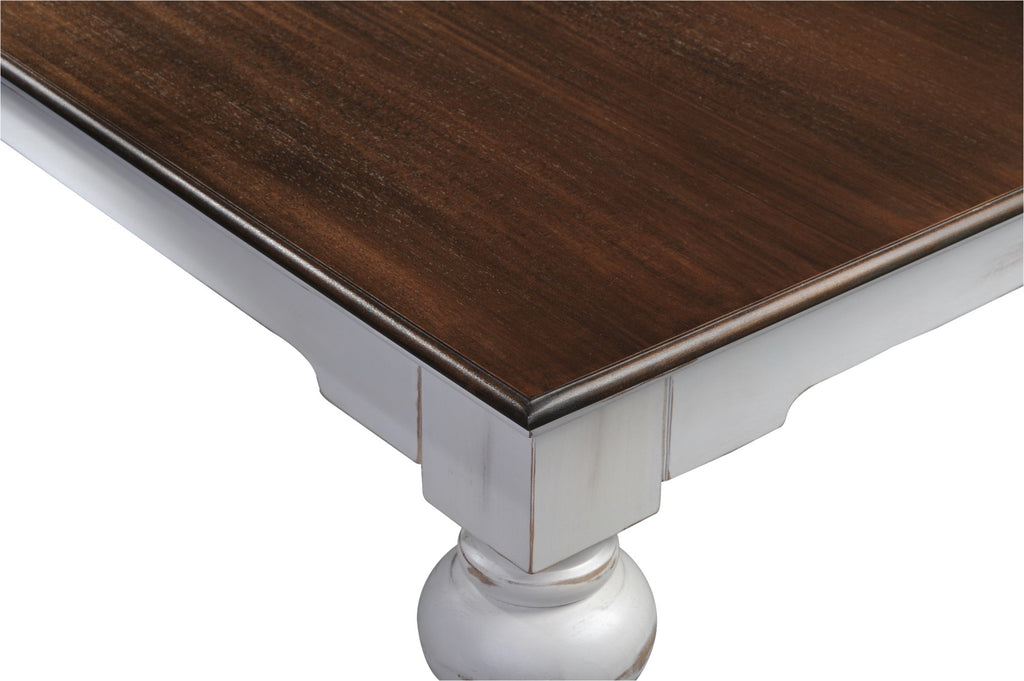 NovaSolo Provence Accent Dining Table 240, White Distress & Deep Brown – view 6