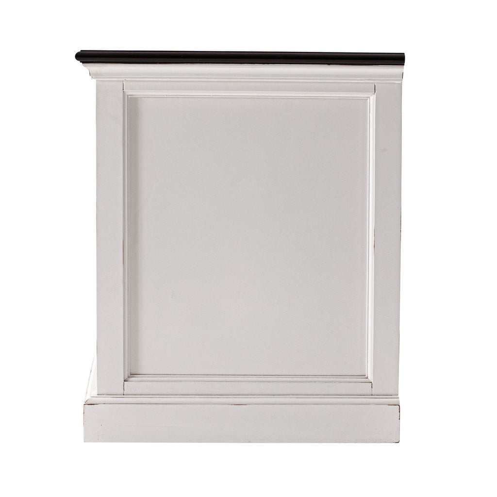 NovaSolo Halifax Accent Bedside Table with Shelves, White Distress & Deep Brown – view 4
