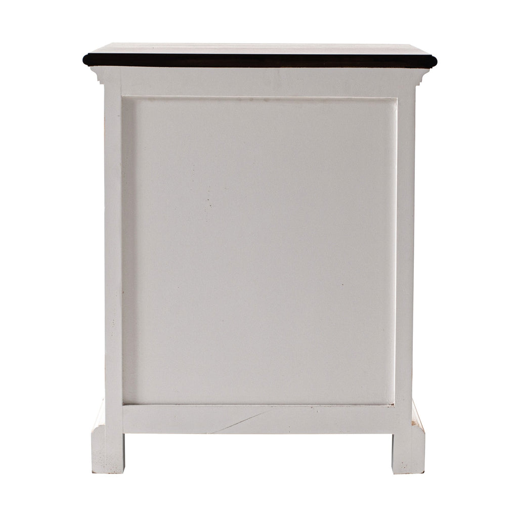 NovaSolo Halifax Accent Bedside Table with Shelves, White Distress & Deep Brown – view 5
