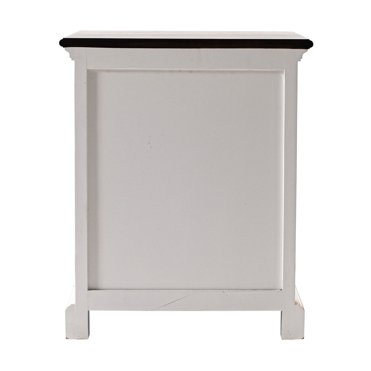 NovaSolo Halifax Accent Bedside Table with Shelves, White Distress & Deep Brown – view 5