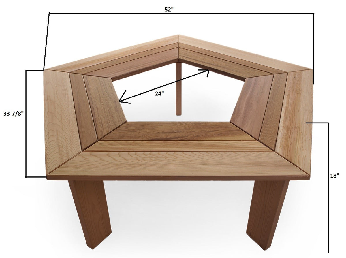 All Things Cedar 5-Sided Tree Bench – view 4