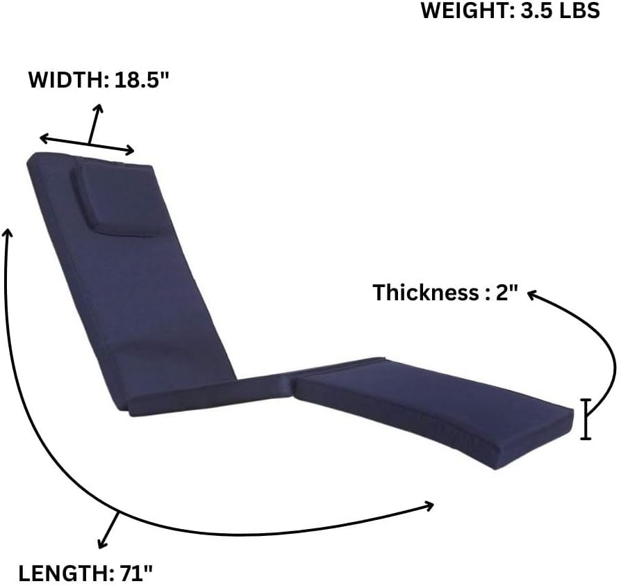 All Things Cedar Blue Steamer Chair Cushion – view 4
