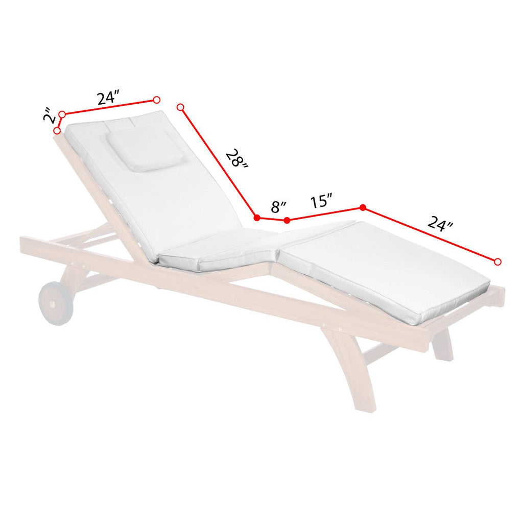 All Things Cedar White Chaise Lounger Cushion – view 3