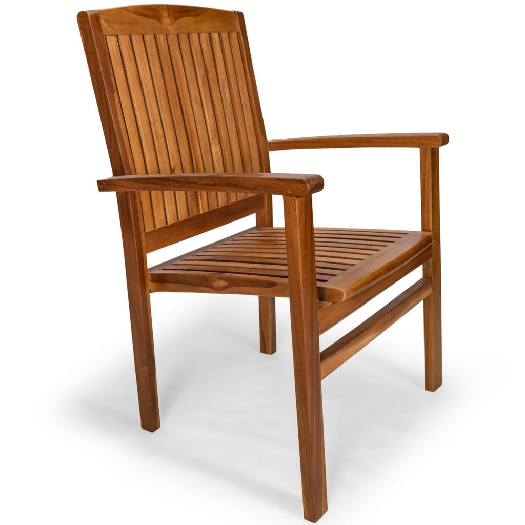 All Things Cedar Teak Stacking Chair – view 3