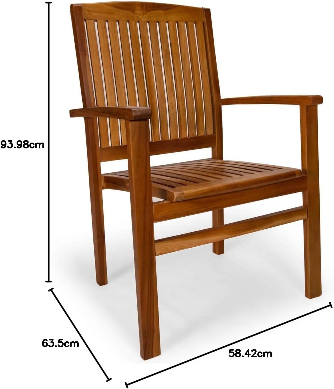 All Things Cedar Teak Stacking Chair – view 6