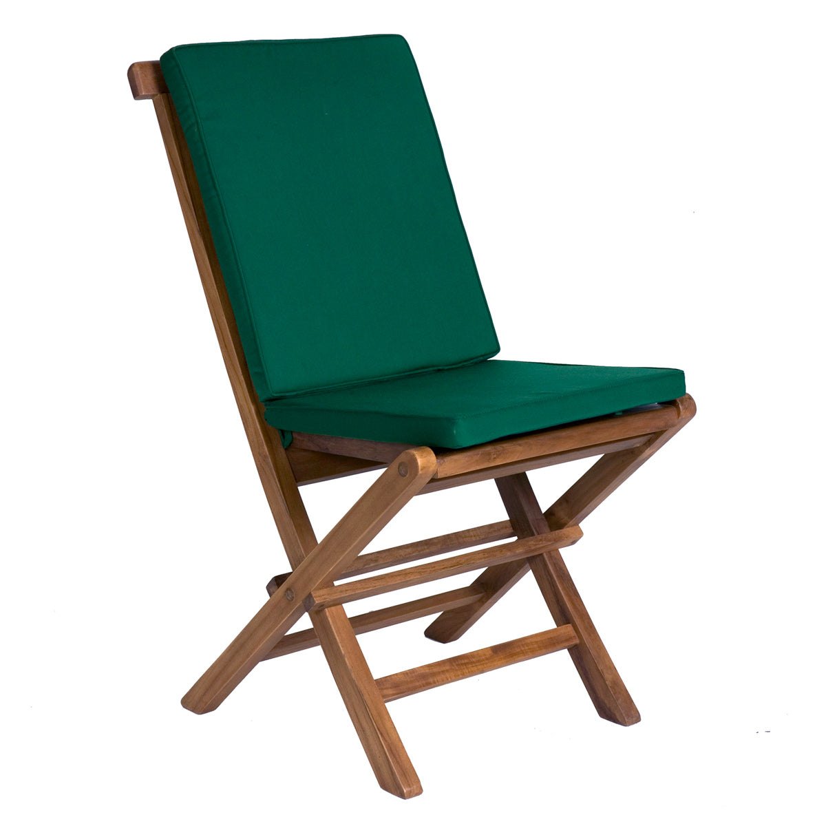 All Things Cedar Folding Chair Set with Green Cushions – view 2