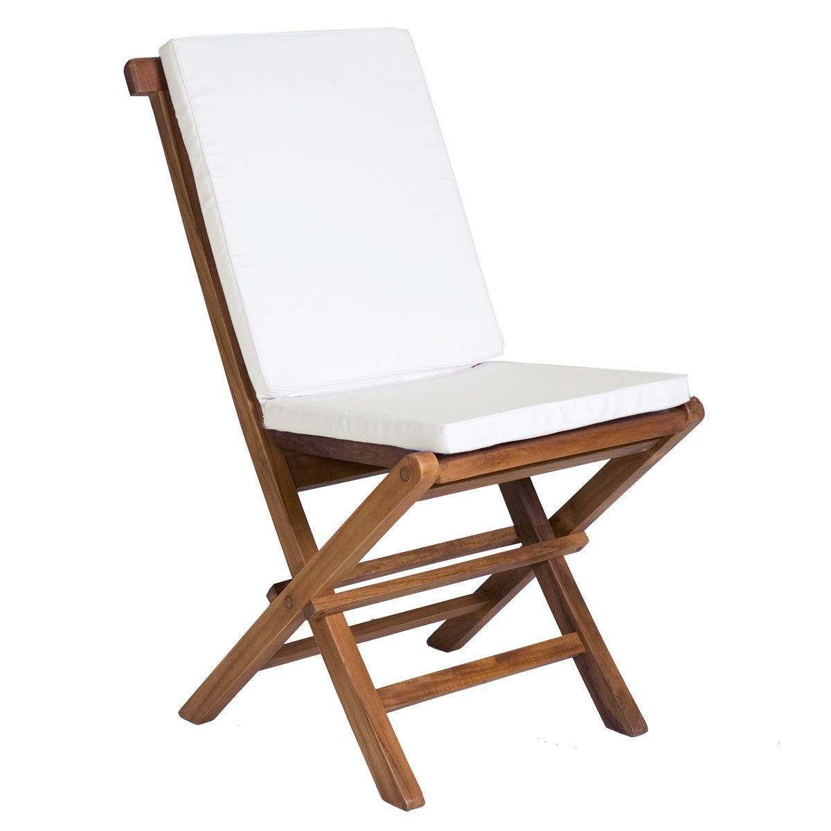 All Things Cedar Folding Chair Set with White Cushions – view 3