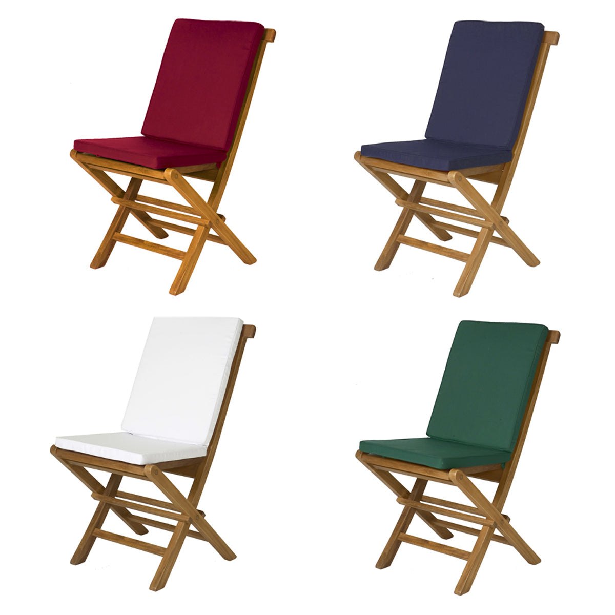 All Things Cedar Folding Chair Set with White Cushions – view 4