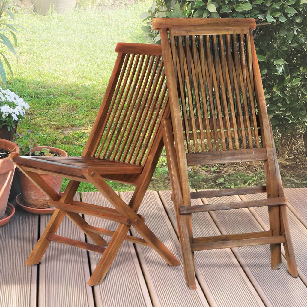All Things Cedar Folding Chair Set with White Cushions – view 5