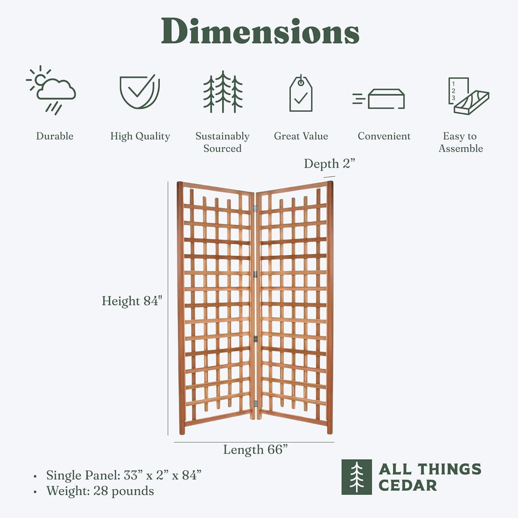 All Things Cedar 2-Panel Trellis Privacy Screen – view 3