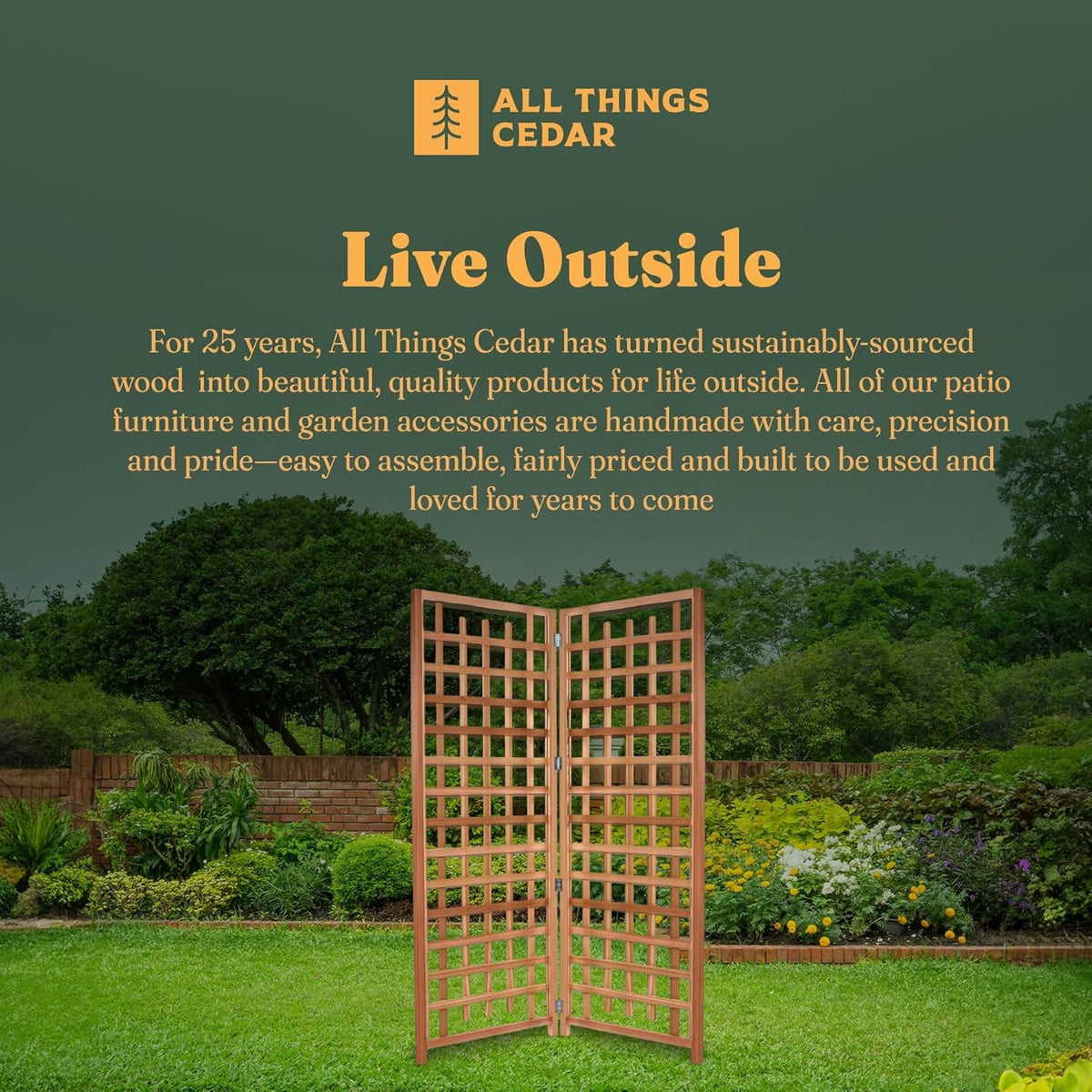 All Things Cedar 2-Panel Trellis Privacy Screen – view 4