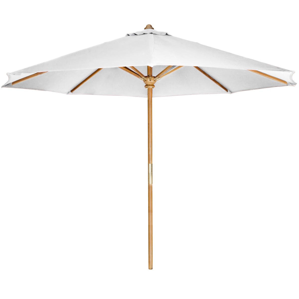 All Things Cedar 10-ft Teak Market Umbrella with Red Canopy