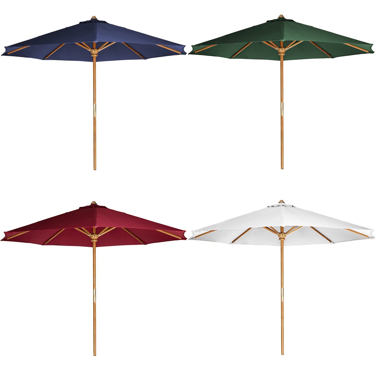 All Things Cedar 10-ft Teak Market Umbrella with Red Canopy – view 2