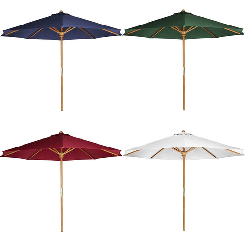 All Things Cedar 10-ft Teak Market Umbrella with White Canopy – view 2