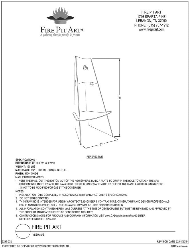 Fire Pit Art Vesuvius Fire Pit – view 5