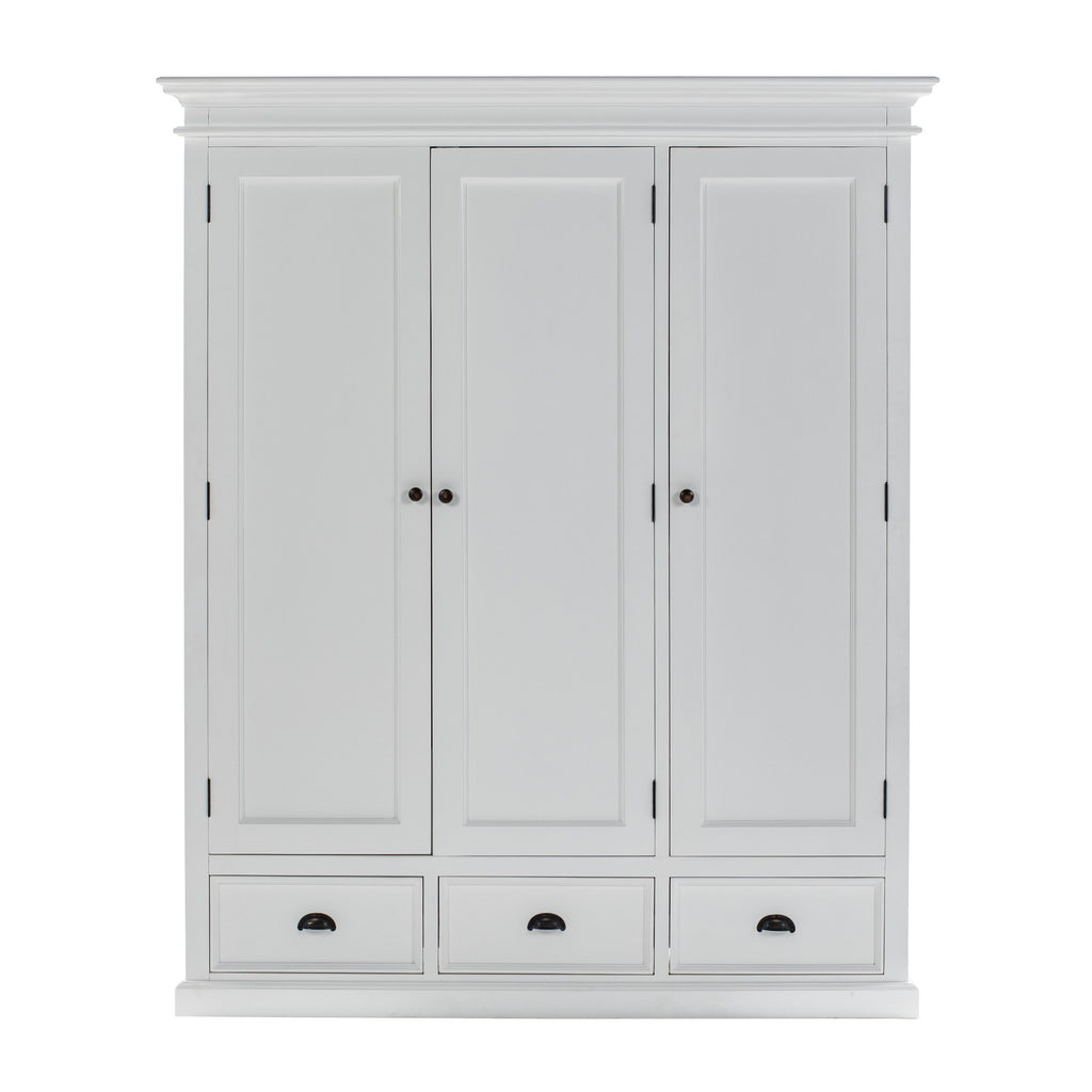NovaSolo Halifax Wardrobe with 3 Doors, Classic White