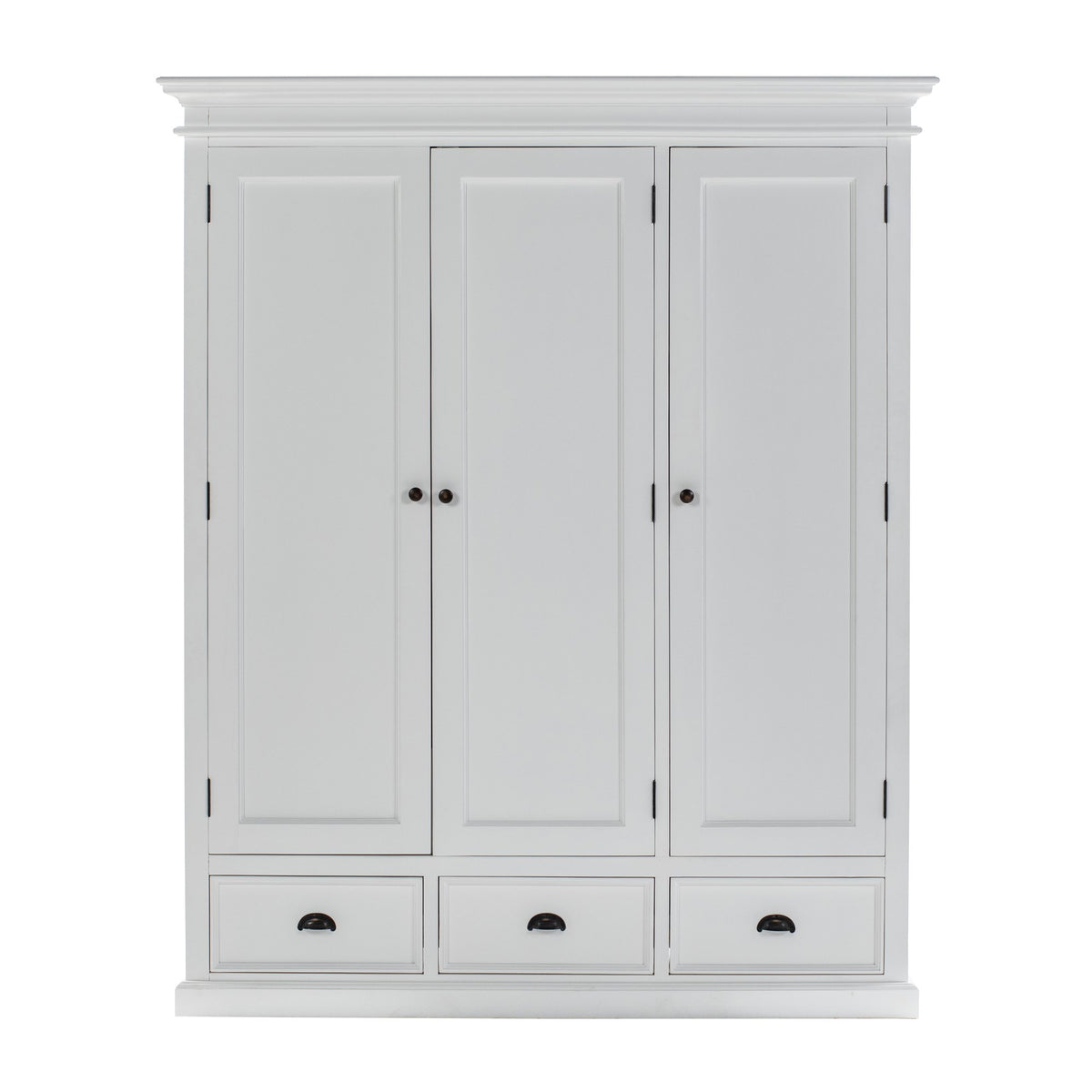 NovaSolo Halifax Wardrobe with 3 Doors, Classic White