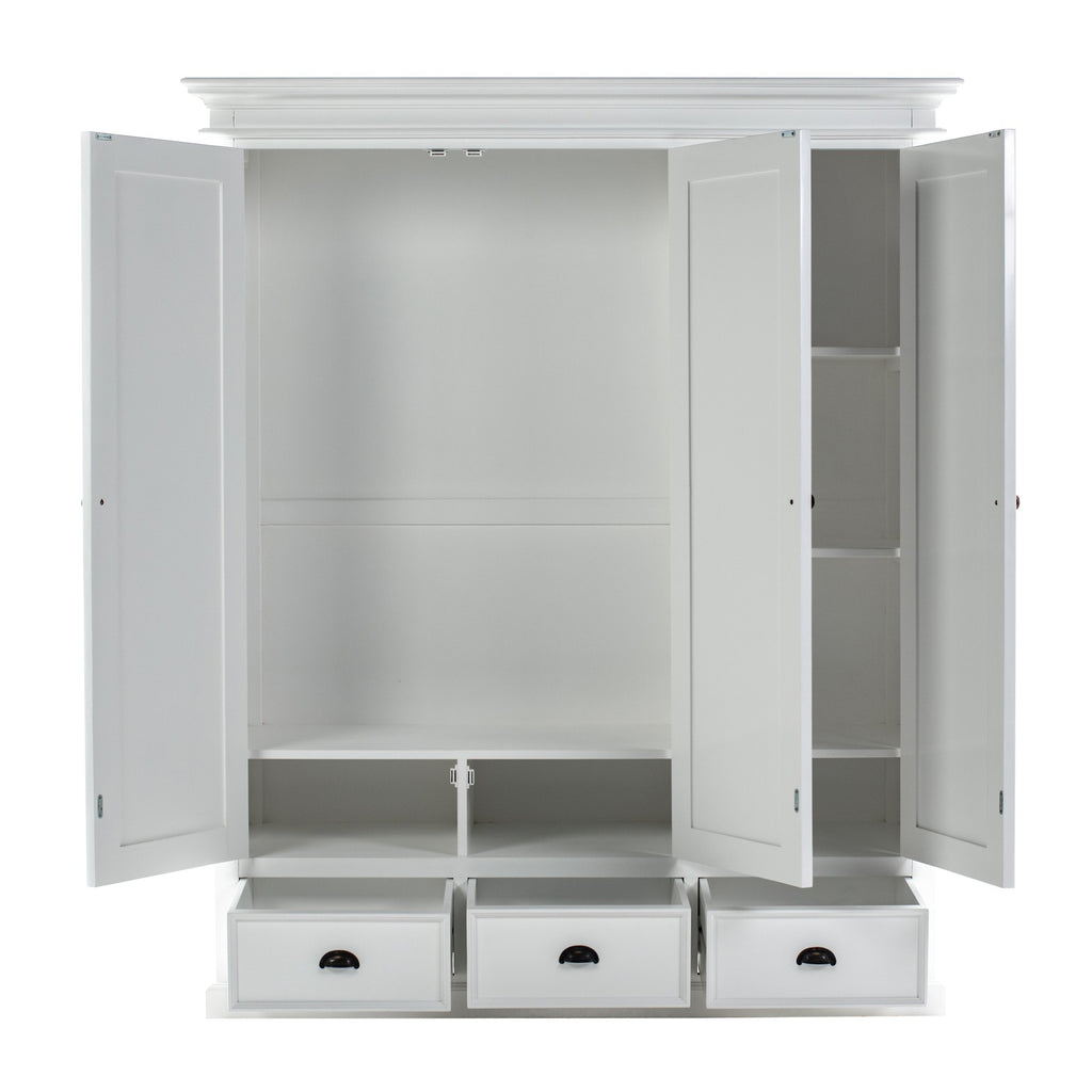 NovaSolo Halifax Wardrobe with 3 Doors, Classic White – view 3