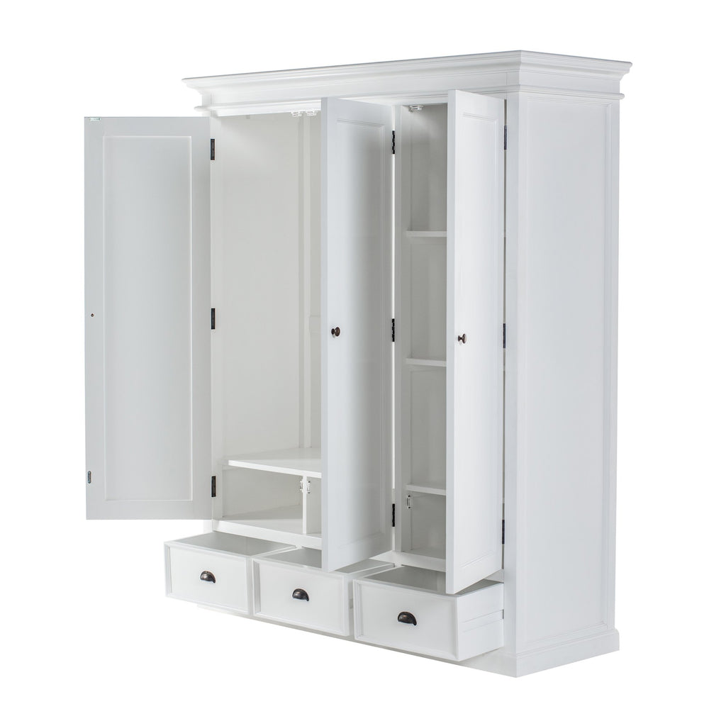 NovaSolo Halifax Wardrobe with 3 Doors, Classic White – view 5