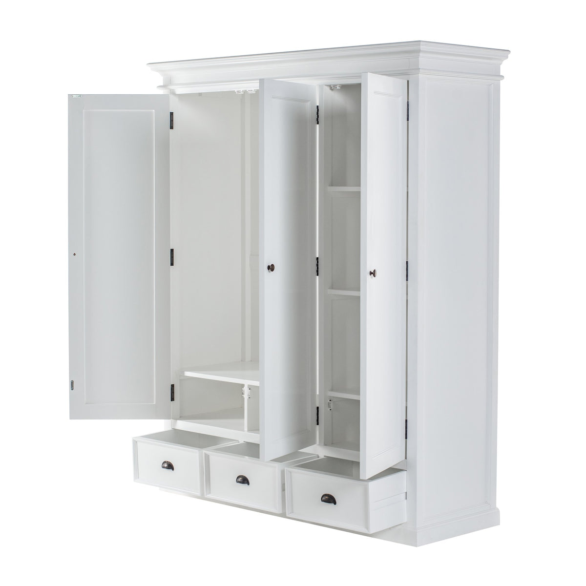 NovaSolo Halifax Wardrobe with 3 Doors, Classic White – view 5