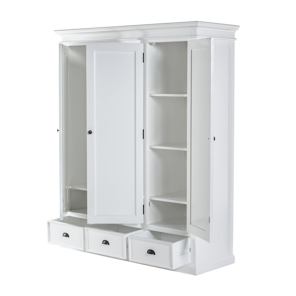 NovaSolo Halifax Wardrobe with 3 Doors, Classic White – view 6