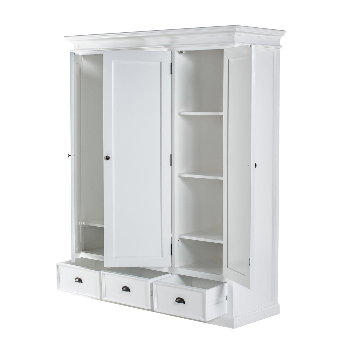NovaSolo Halifax Wardrobe with 3 Doors, Classic White – view 6
