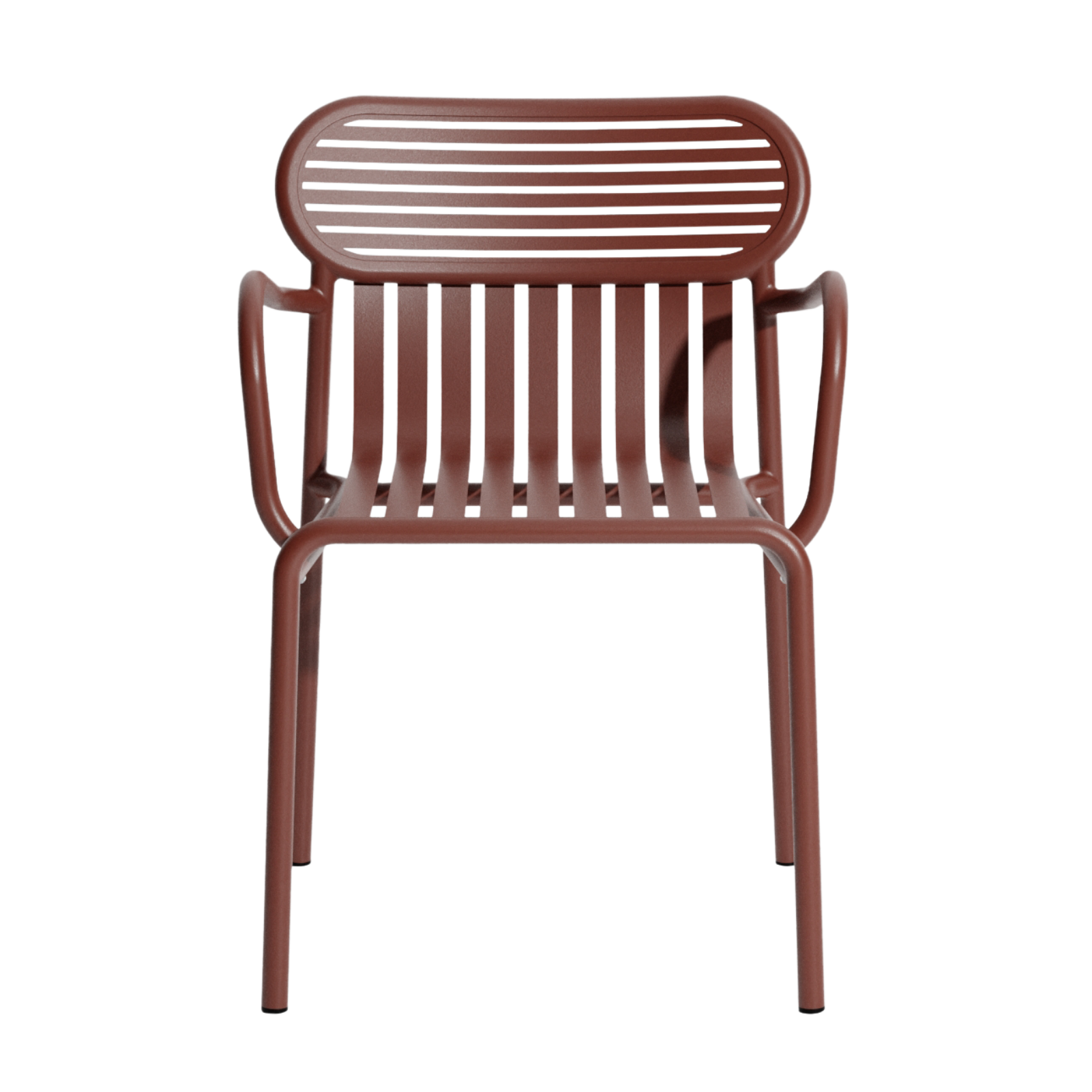 WEEK-END Armchair with Armrests in Red-Brown — Petite Friture