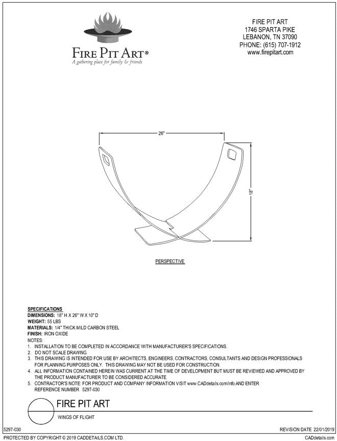 Fire Pit Art Wings of Flight – view 3