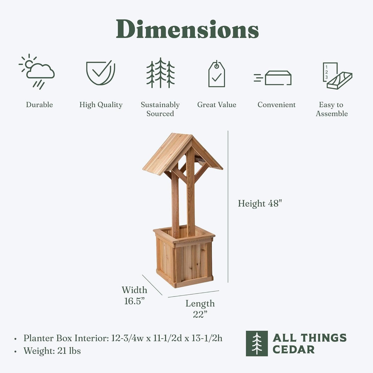 All Things Cedar 4-FT Wishing Well Planter Box – view 3