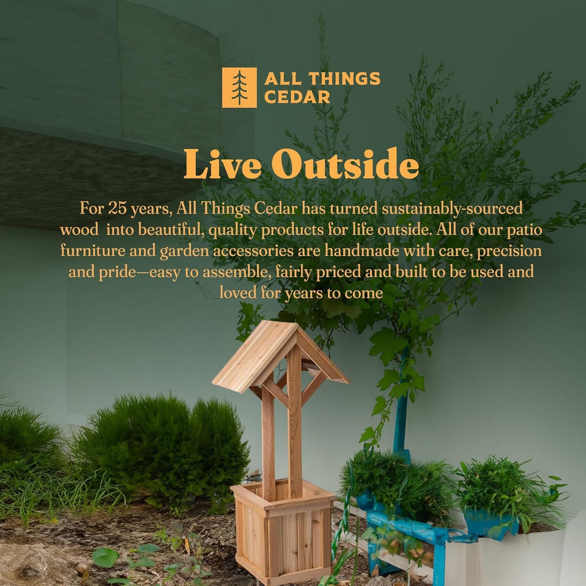 All Things Cedar 4-FT Wishing Well Planter Box – view 4