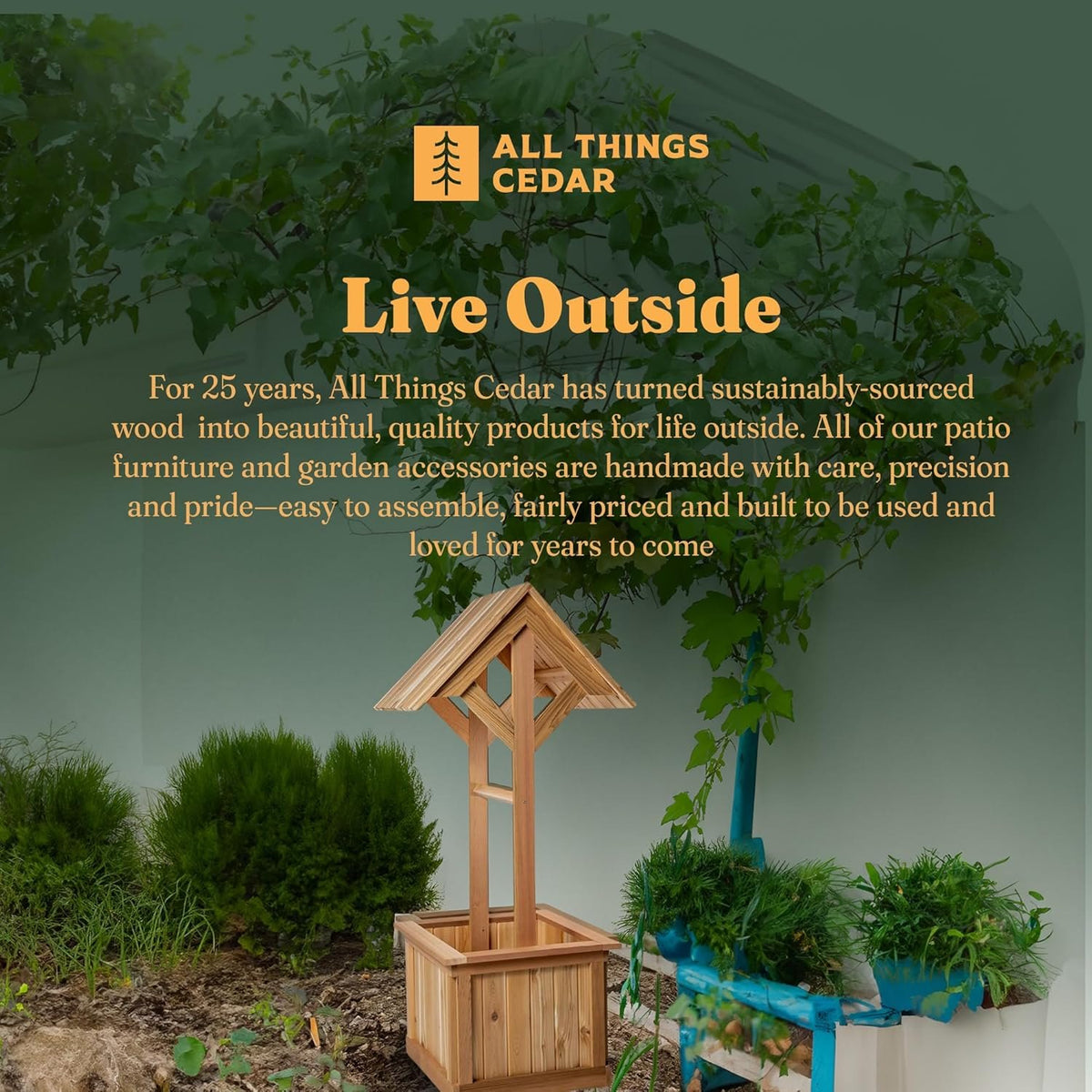 All Things Cedar 5-FT Wishing Well Planter Box – view 4